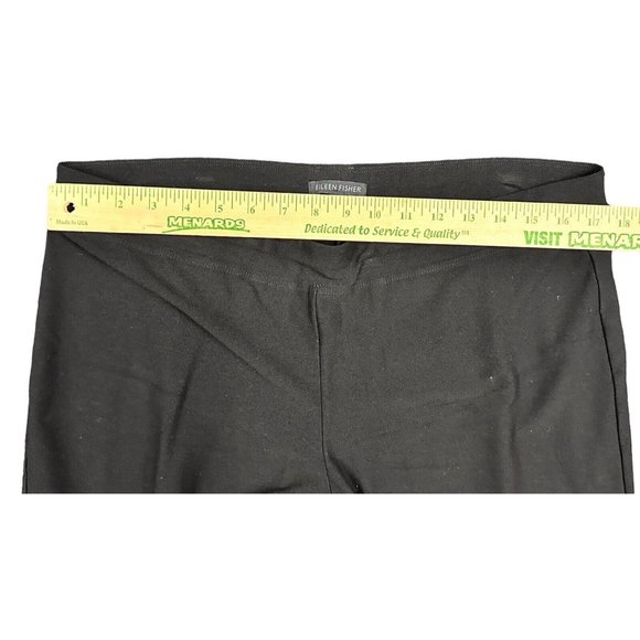 Eileen Fisher Black Pull On Pants Viscose Nylon Spandex Straight Leg Sizs Large - Picture 6 of 10